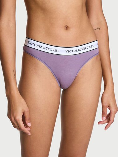 Tanga De Algodón Con Logotipo, Frozen Plum, large
