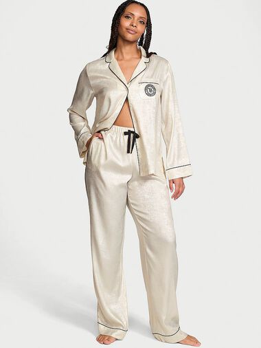 Pijama Largo De Satén Brillante, FionaFoil, large