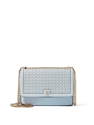 Medium Crossbody Bag, Blue Woven, large