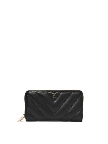 Cartera Grande Con Cremallera, Black, large