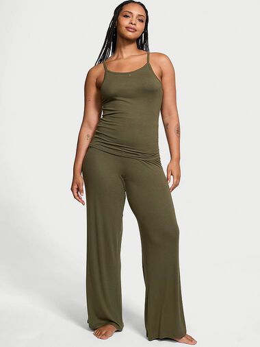 Juego De Top Y Pantalón De Canalé De Modal, Casual Olive, large