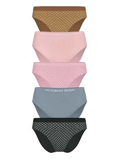 5-pack Seamless High-leg Brief Panties, Multi, large