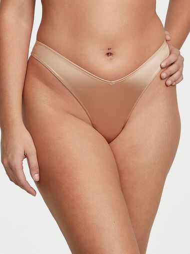 Tanga De Pernera Alta Con Tiras Posteriores, Praline, large