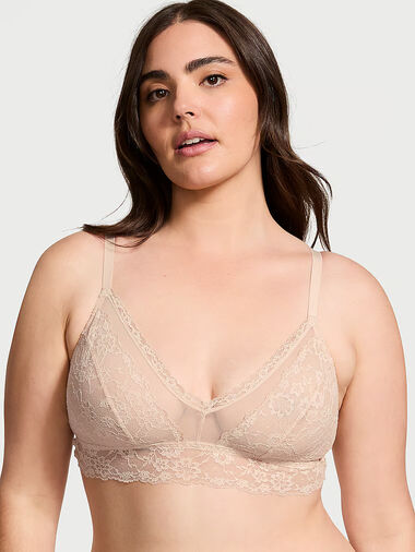 Bralette De Encaje Curvy, Champagne, large