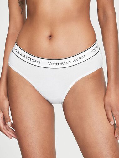 Logo Cotton Hiphugger Panty, VS White, large