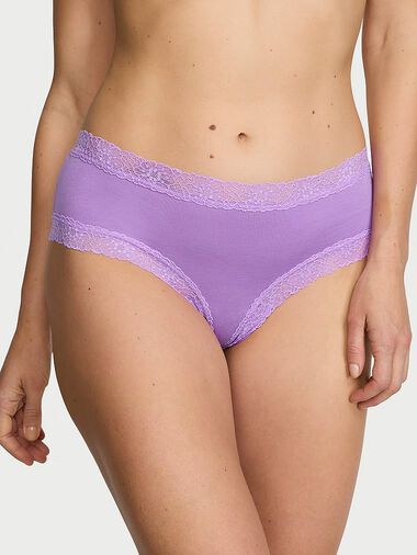Braguitas Culottes De Algodón Con Cintura De Encaje, Purple Paradise, large
