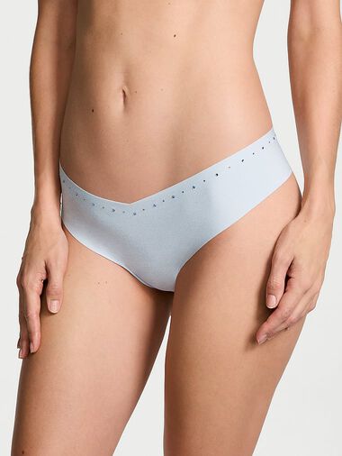 Tanga Invisible Con Ribete Brillante, Light Blue, large