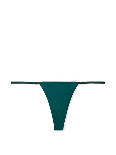 Adjustable String Thong Panty, Black Ivy, large