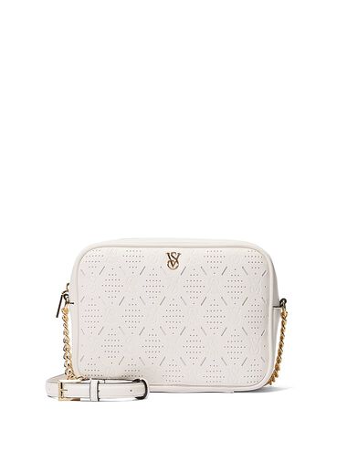 Bolso Cámara Con Bandolera, White Perforated, large