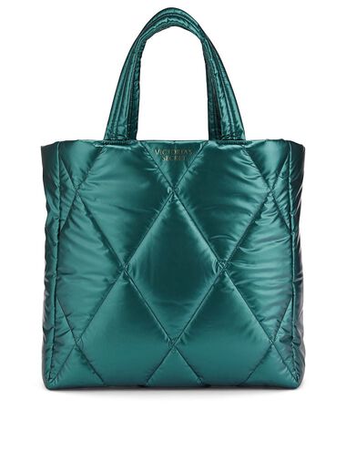 Bolso De Hombro Acolchado, Teal, large