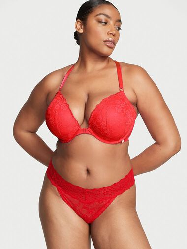 Tanga De Encaje Posey Con Detalle De Lazos, Lipstick Red, large