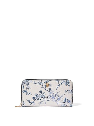 Cartera Grande Con Cremallera, Blue Floral, large
