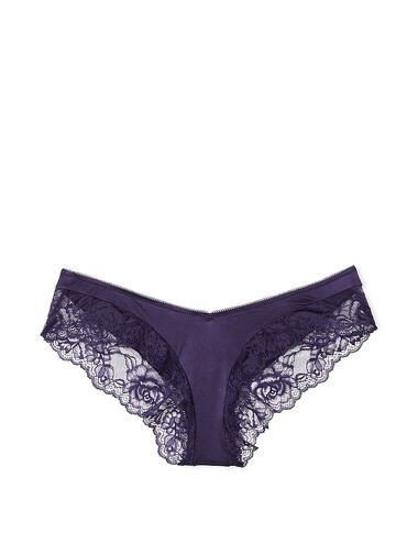 Braguitas Culottes De Pernera Alta Con Ribete De Encaje De Rosas, Amethyst, large