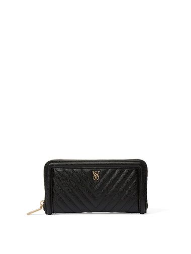 Cartera Grande Con Cremallera, Black, large