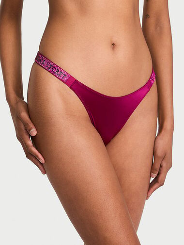 Sunset Ombré Shine Strap Thong Panty, Fresh Jam, large