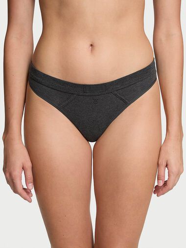 Tanga De Algodón Con Parche Con Logo, Charcoal Grey, large