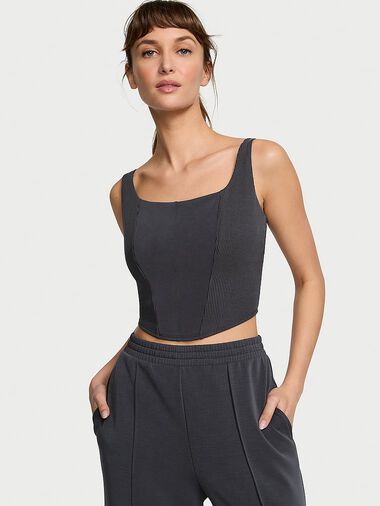 Top De Tirantes Tipo Corsé Lavado A La Arena, Grey, large