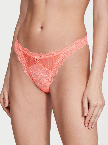 Tanga De Encaje Y Malla, Neon Nectar, large