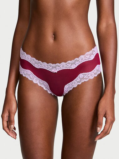 Braguitas Culottes De Malla Con Ribetes De Encaje Tease, Campari Red, large