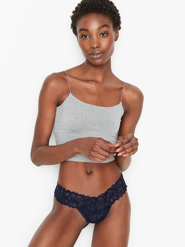 Tanga De Encaje, Noir Navy, large