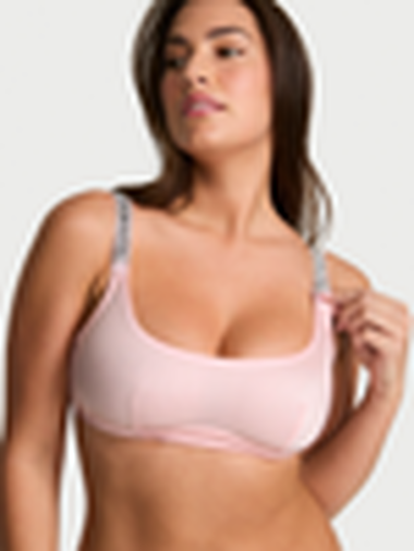 Shine Strap Scoop Bralette, Angel Pink, large