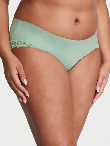 Braguitas Altas Con Ribete De Encaje Invisibles, Green, large