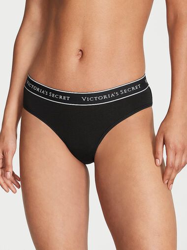Braguitas Altas De Algodón Con Logo, Black, large