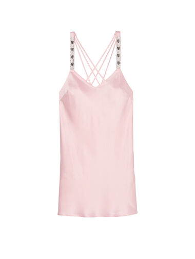 Scattered Shine Strap Satin Strappy-back Slip, Pretty Blossom, large