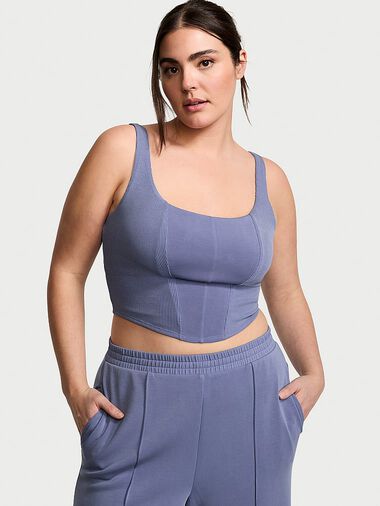 Top De Tirantes Tipo Corsé Lavado A La Arena, Velvet Morning Blue, large