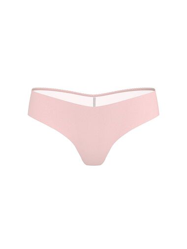 No-show Sheer Logo Thong Panty, Angel Pink, large