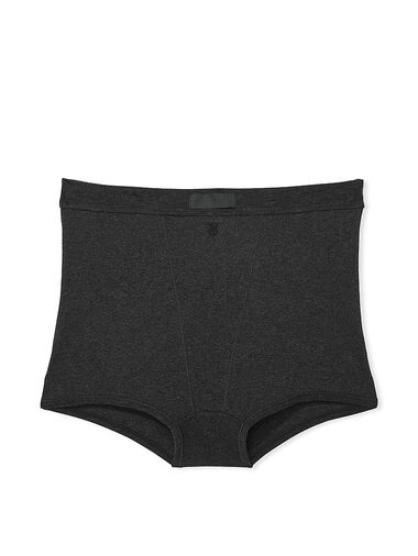 Braguitas Altas De Algodón Con Parche Con Logo, Charcoal Grey, large