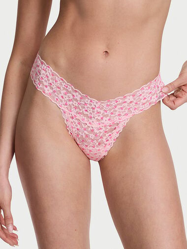 Lace Thong Panty, Purest Pink Dots, large