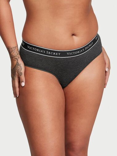 Braguitas Altas De Algodón Con Logo, Charcoal Heather Grey, large