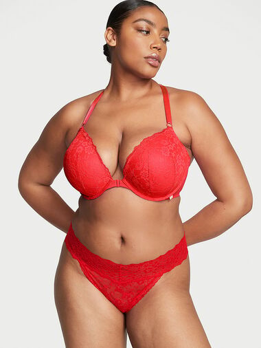 Braguita Brasileña Con Bordado Floral Boho, Lipstick Red, large