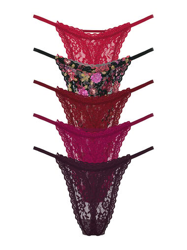 5-pack Lacie String Thong Panties, Multi, large