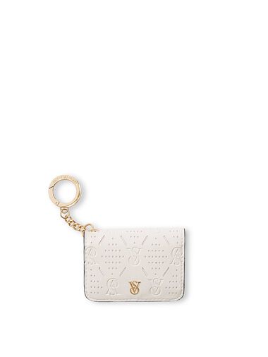 Llavero Con Tarjetero Plegable, White Perforated, large