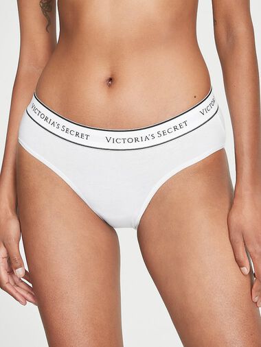 Braguitas Altas De Algodón Con Logo, White, large