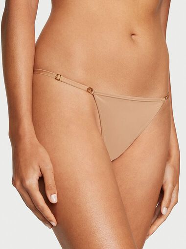 Adjustable String Bikini Panty, Praline, large