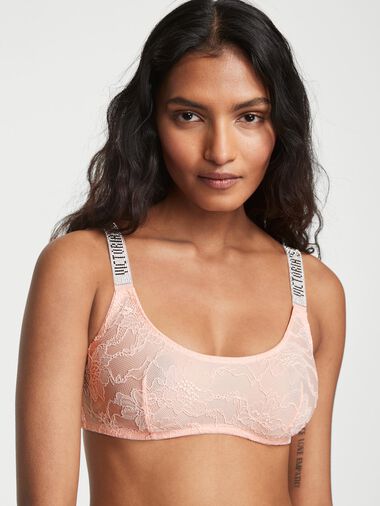 Bralette Con Escote Redondo Y Tirantes Brillantes, Purest Pink, large