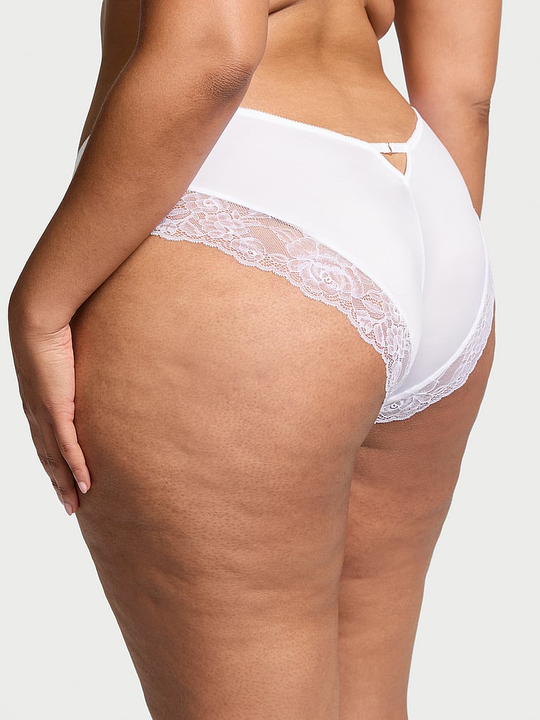 Braguitas Culottes De Pernera Alta Con Ribete De Encaje De Rosas, Vs White, large