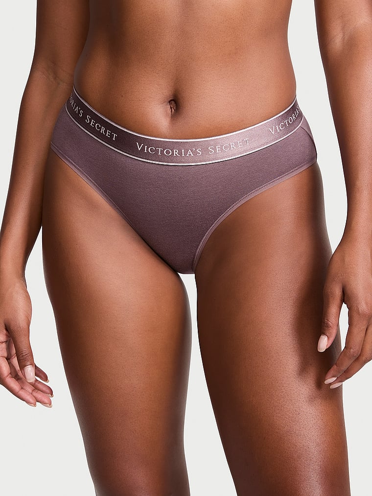 Braguitas Altas De Algodón Con Logo, Cocoa Blush, large