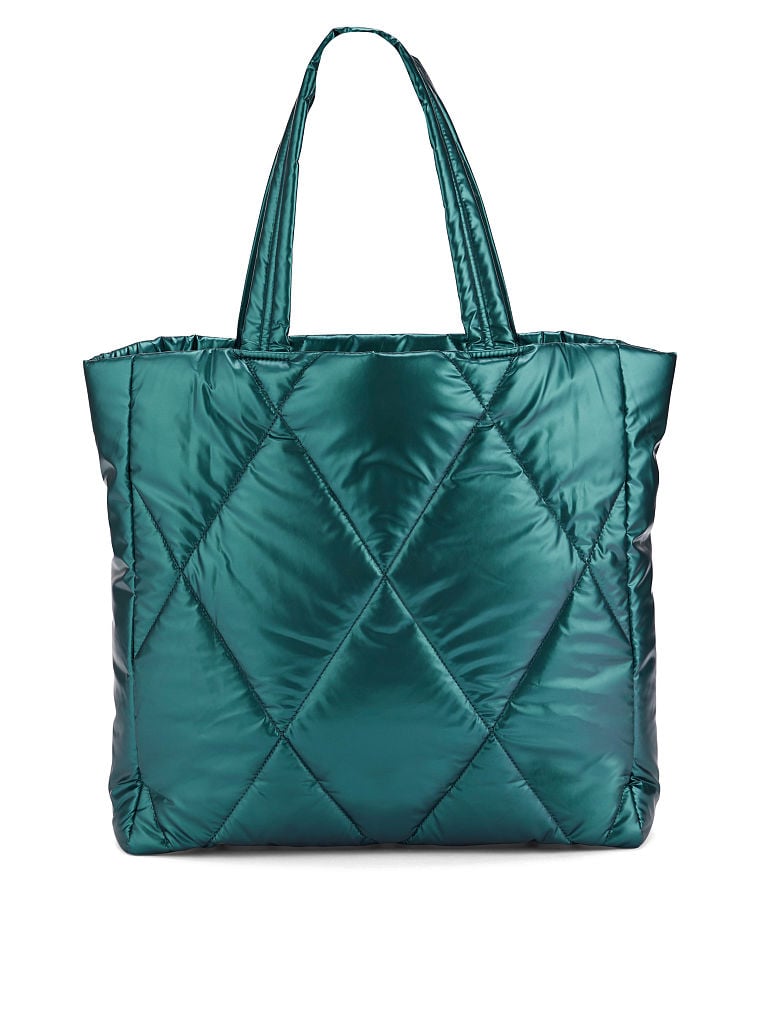 Bolso De Hombro Acolchado, Teal, large