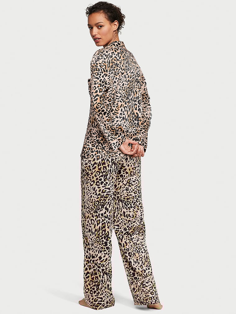 Pijama Largo De Satén, Wavy Leopard, large