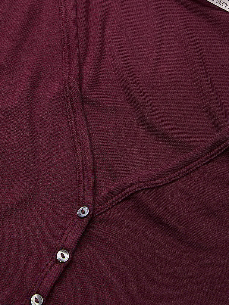 Ribbed Modal Henley Short Set, , large