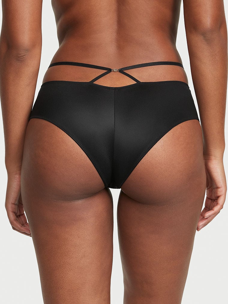 Tanga De Encaje Con Logo, Black, large