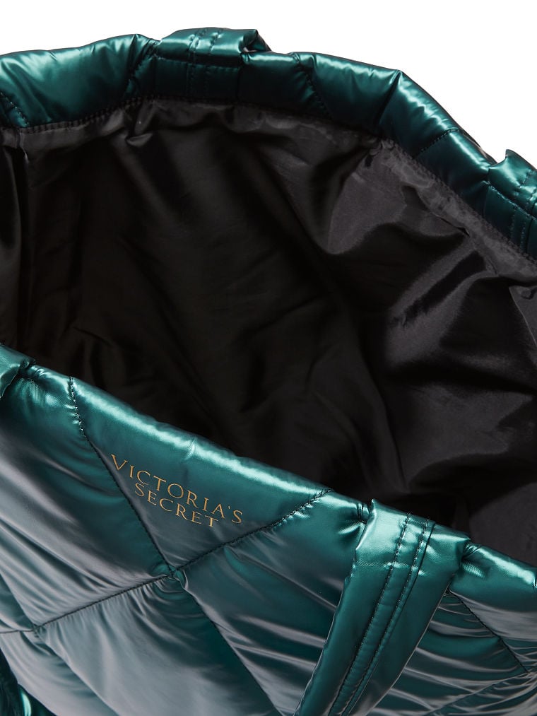 Bolso De Hombro Acolchado, Teal, large