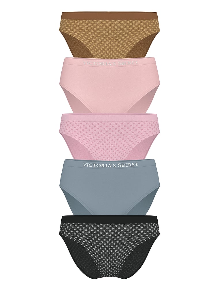 5-pack Seamless High-leg Brief Panties, Multi, large
