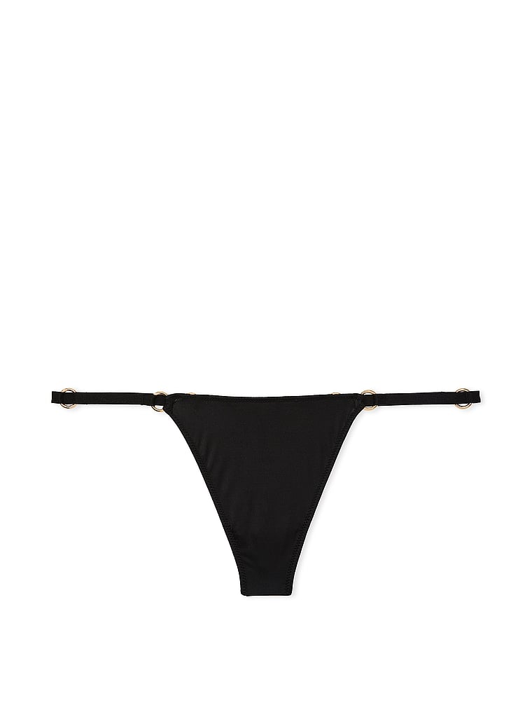 Tanga De V Con Anillo Metálico, Black, large