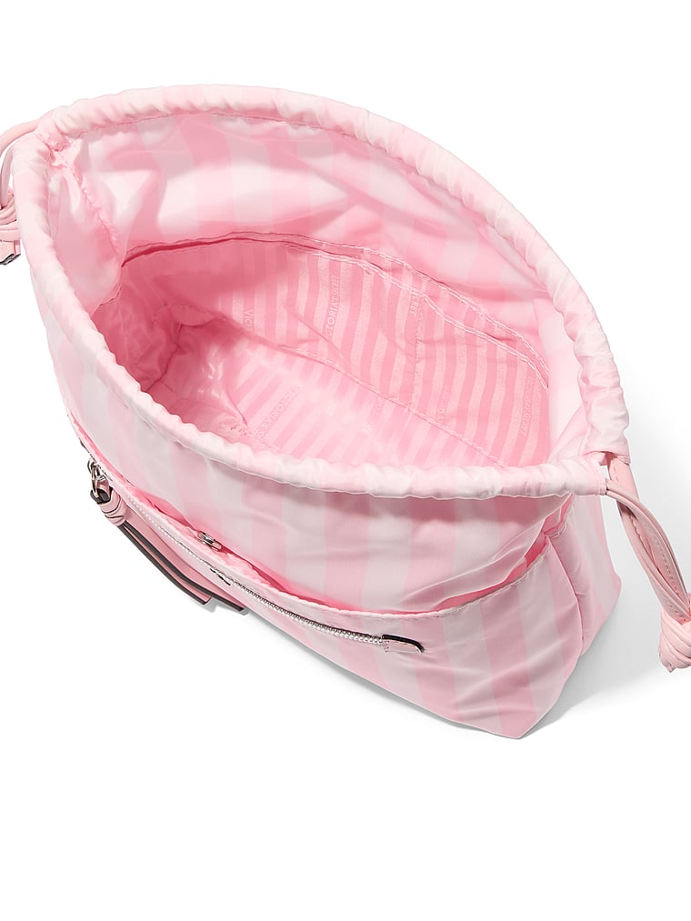 Cinched Travel Beauty Organizer Bag, Heritage Stripe, large