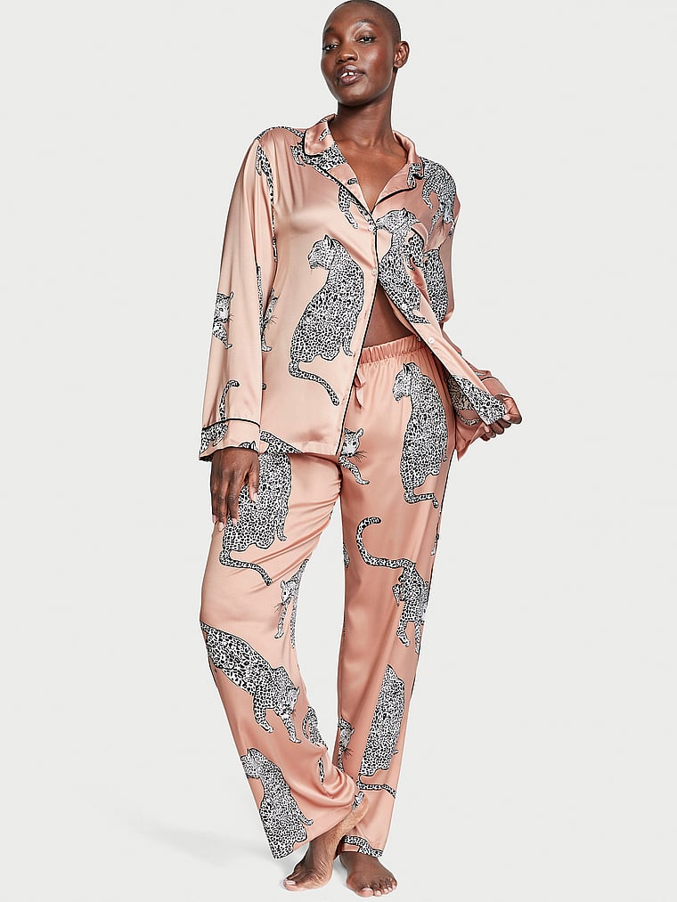 Pijama Largo De Satén, Evening Blush Leopards, large